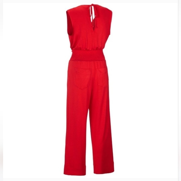 Cabi Faye Uptown Jumpsuit In Vermillion Red Wideleg Fit Size Medium Like New - Picture 5 of 10